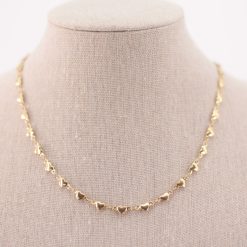 Collar acero corazon dorado