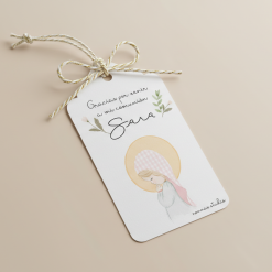 Etiquetas virgencita niña con manto vichy