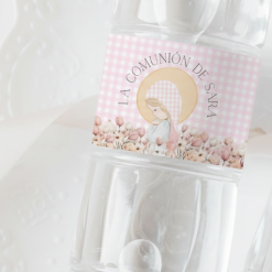 pegatina para botellas de agua coelccion virgen niña